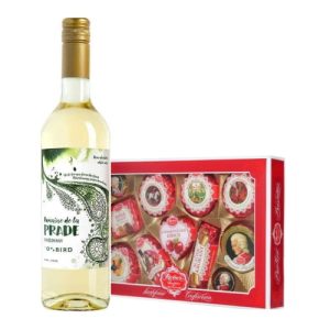 Набор вино б/алк "Домен де ла Прад" Шардоне 0.75л и конфеты 380г