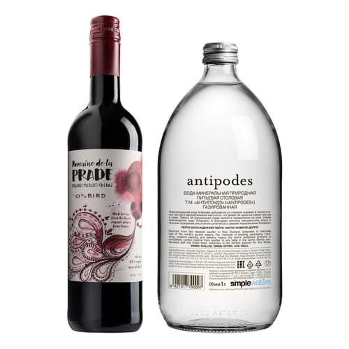 Набор вино б/а “Домен де ла Прад” Мерло/Шираз 0.75л и Antipodes