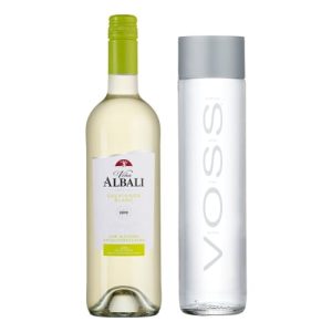Набор вино б/алк "Винья Албали Совиньон Блан" 0.75л и Voss 0,8л