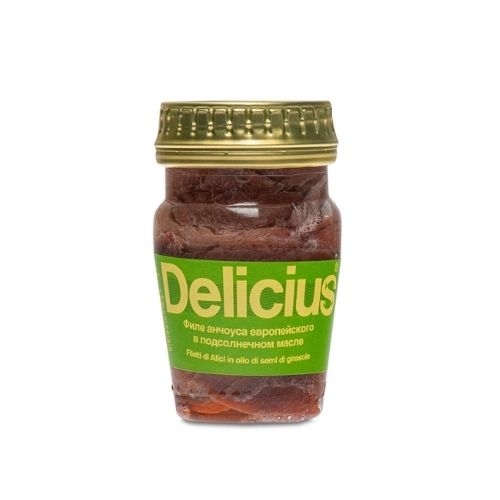 Филе анчоуса в масле “Delicius” 90 г.