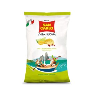 Чипсы картофельные San Carlo ("Сан Карло") - лайм-перец 150 г