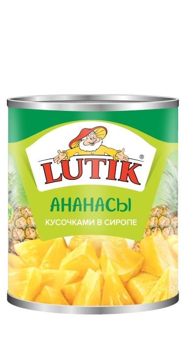 Ананас кусочками в сиропе Lutik (Лутик) 580 г ж/б
