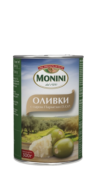 Оливки с сыром пармезан Monini D.O.P. 300г