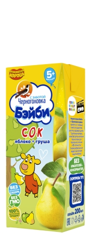 Сок Черноголовка Бэйби яблочно-грушевый с мякотью 0.2л