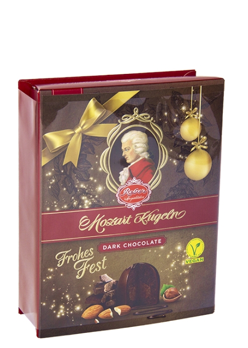 Конфеты Reber из темного шоколада "Mozart Kugeln" с нг открыткой 120г