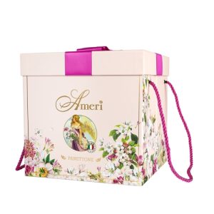 Кулич Ameri с изюмом и цукатами в розовой коробке 900г